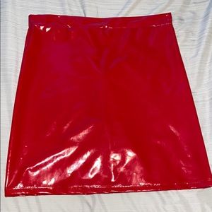 Windsor Red Pleather skirt.